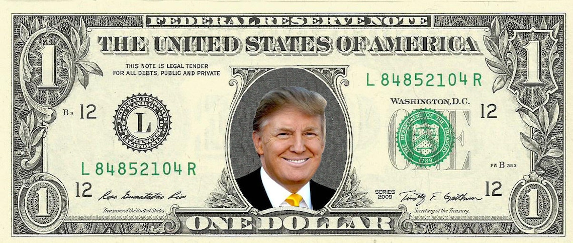 President Donald Trump Color Dollar Bill REAL Money | Etsy