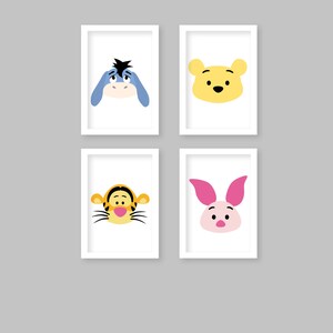 Winnie the Pooh Print, Piglet Print, Eeyore Print, Tigger Print, Nursery Art, Digital Download, Nursery Print, Nursery Decor, Kids Wall Art