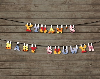 Banderines personalizables de cumpleaños de Winnie the Pooh (decoración para fiestas y baby showers) Descarga instantánea e imprimible. Banner pastel