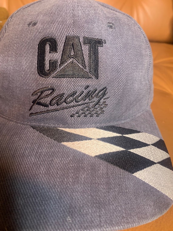 Nascar vintage CAT denim snap back hat racing cap… - image 3