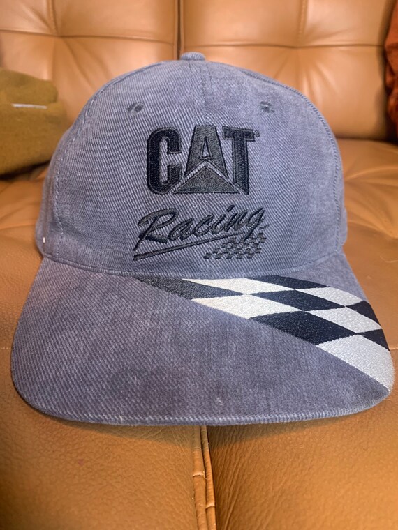 Nascar vintage CAT denim snap back hat racing cap… - image 1