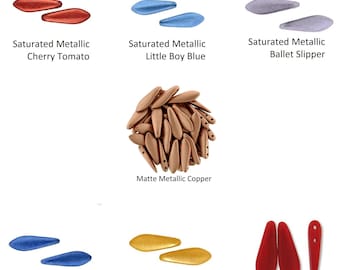 Daggers Beads 5/16mm, 2 Hole 50 Beads