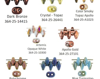 SuperDuo Beads 2x5mm 10 gr