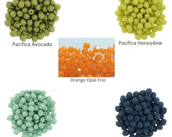 Round Faceted Fire Polished Glass Beads - Size 4mm 50 Beads