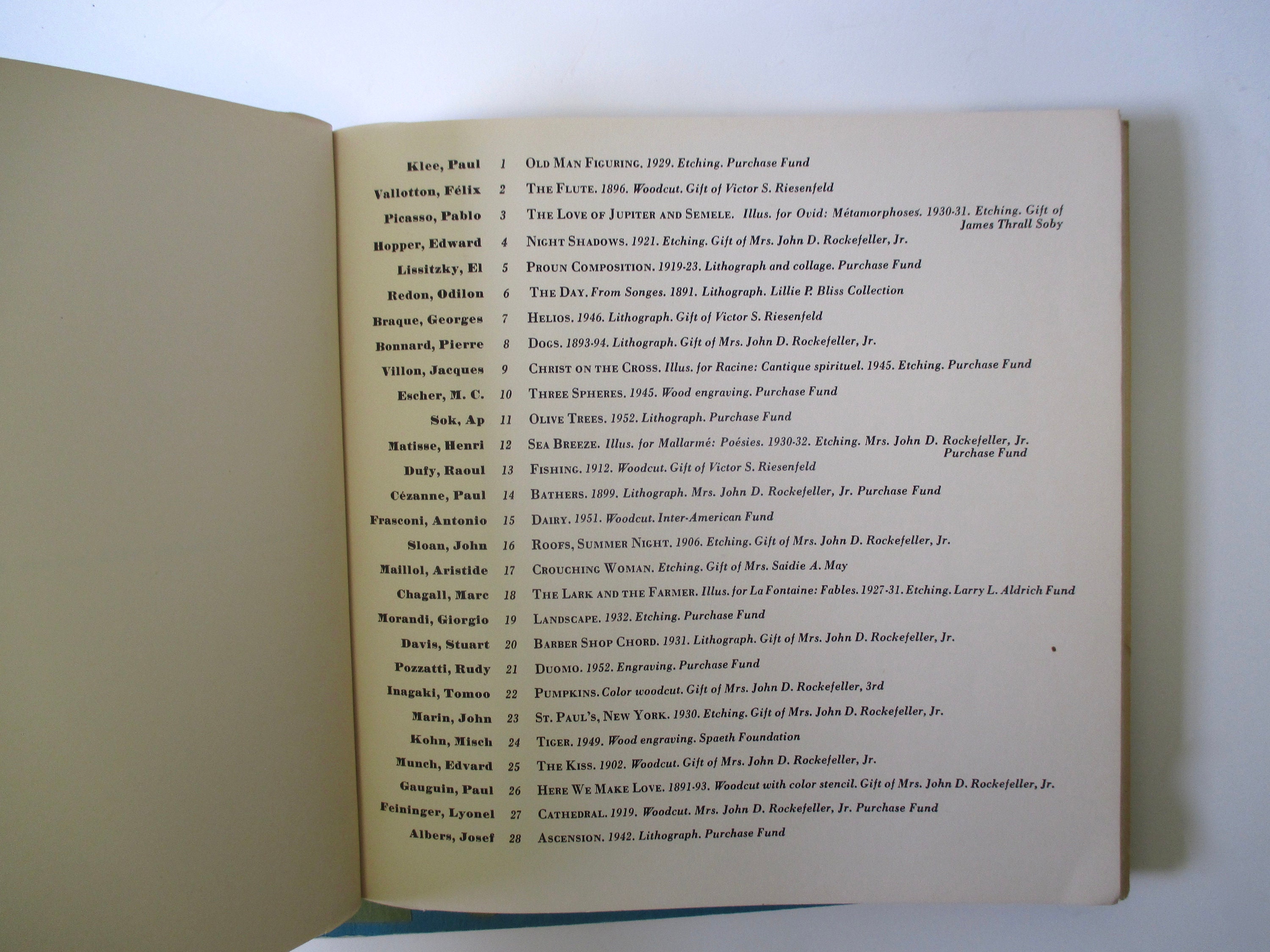 1957 MOMA Appointment Calendar With Prints From the Collection Etsy