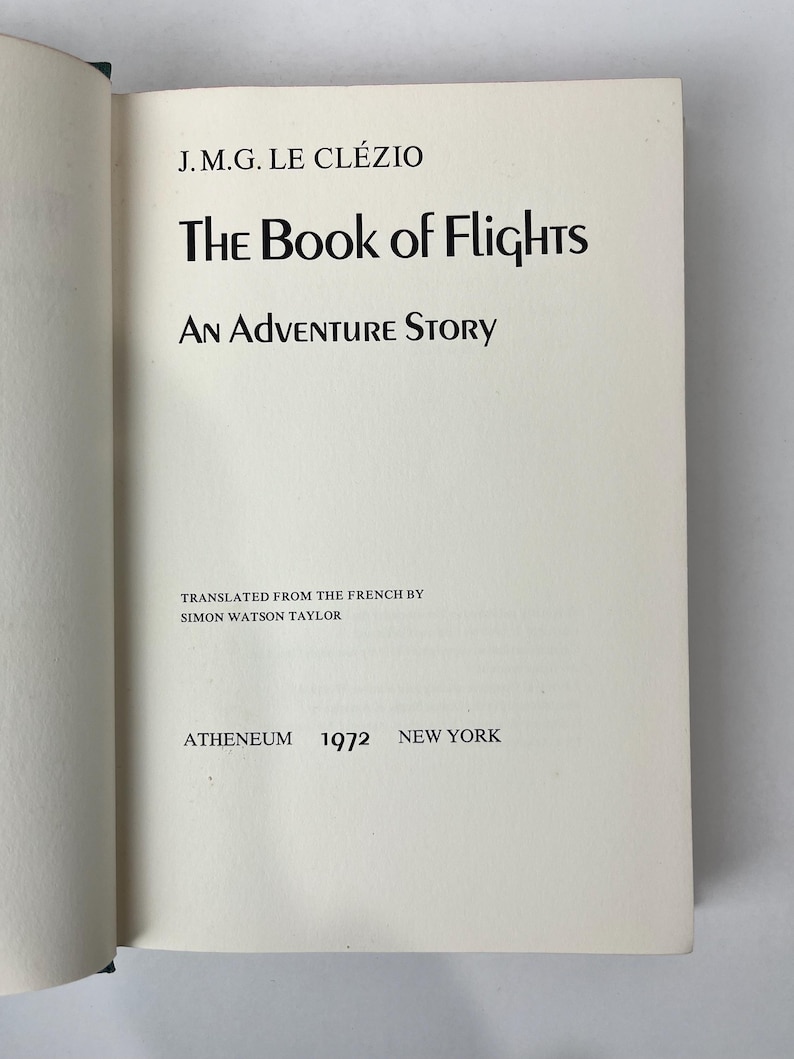 Books Without Text The Book of Flights by J.M.G. Le Clezio - Etsy