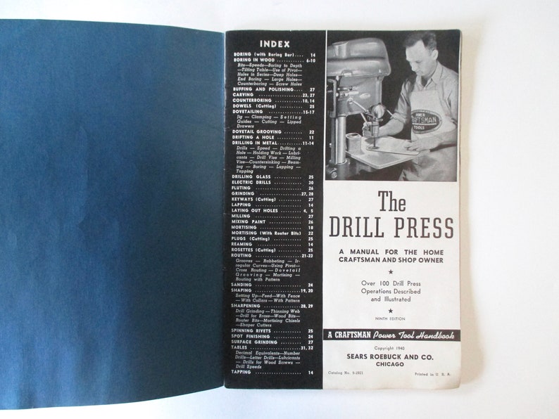 The Drill Press Craftsman Power Tool Handbook 1940 Home & Hobby ...