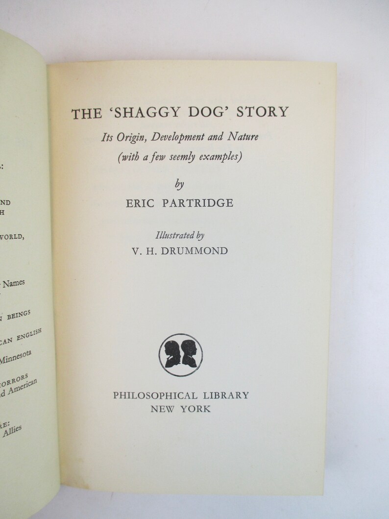The Shaggy Dog Story by Eric Partridge Etsy