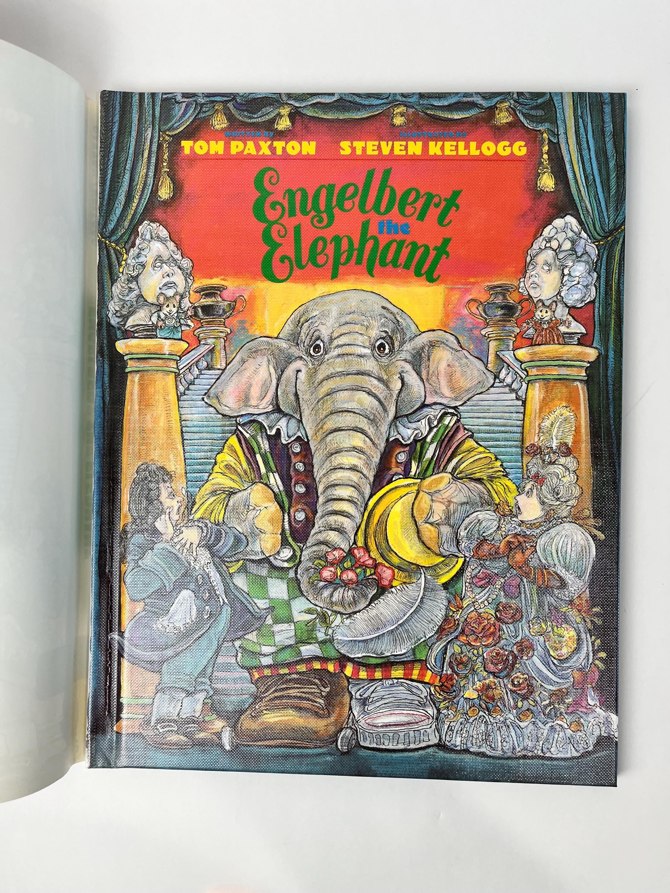 【洋書絵本セット】THE NEW PUPPY ELEPHANT, Bétaptó Englebert the Elephant by Tom Paxton and Steven Kellogg - Signed