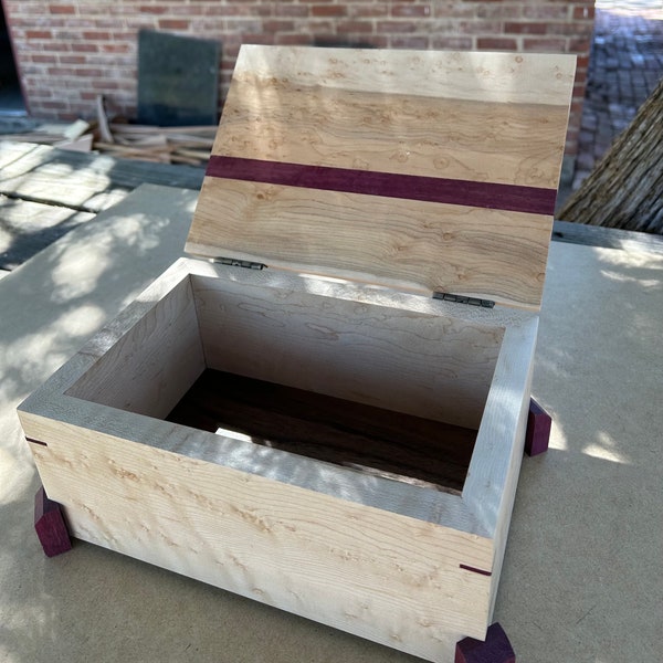 keepsake birdseye maple and rosewood box.