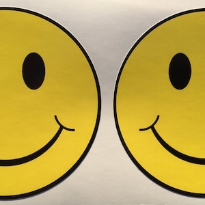 2 Smiley Face Diecut Window  Bumper Decals