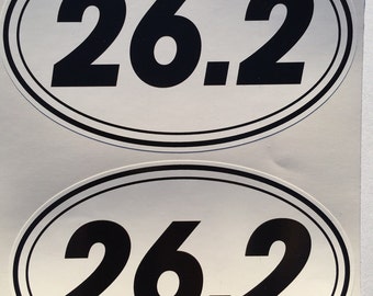 2 Maratón completo 26.2 Oval Diecut Window Bumper Calcomanía