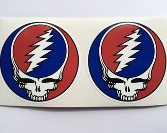 2 Greatful Dead Steal Your Face Jerry Garcia Die Cut Decals
