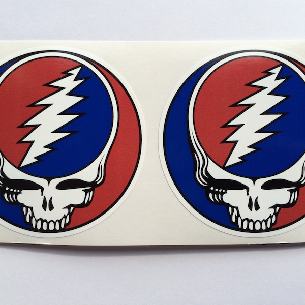 2 Greatful Dead Steal Your Face Jerry Garcia Die Cut Decals