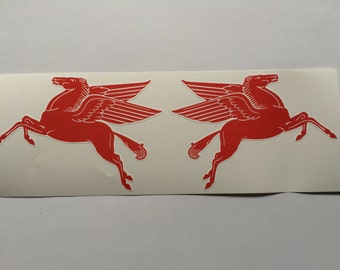 Mobil Pegasus Oil Gas Diecut Decals