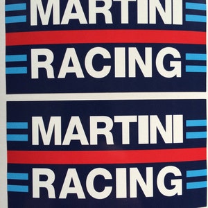 2 Porsche Martini Racing Die Cut Vinyl Decals