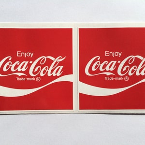 2 Vintage Coca-Cola Enjoy Die Cut Decals …