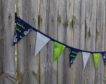 Seattle Seahawks fabric banner Football party bunting Tailgate decoration