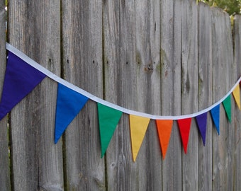 Multi-color fabric banner Party bunting Rainbow decoration