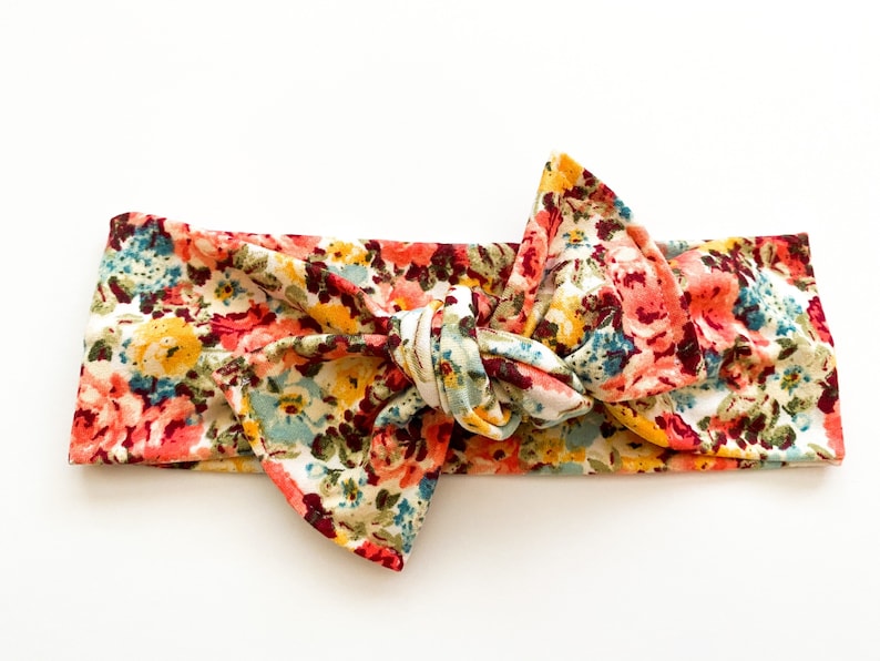 boho headband Bow Knot floral head wrap Baby Head Wrap Headband Newborn Baby Girls Vintage Floral Top Knot Knotted Bow