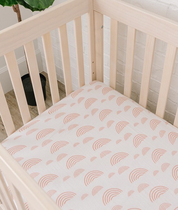 rainbow fitted crib sheet