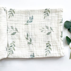 Cobertor de musselina de bambu com folhas verdes, cobertor para recém-nascido, cobertor para bebê, cobertor para bebê
