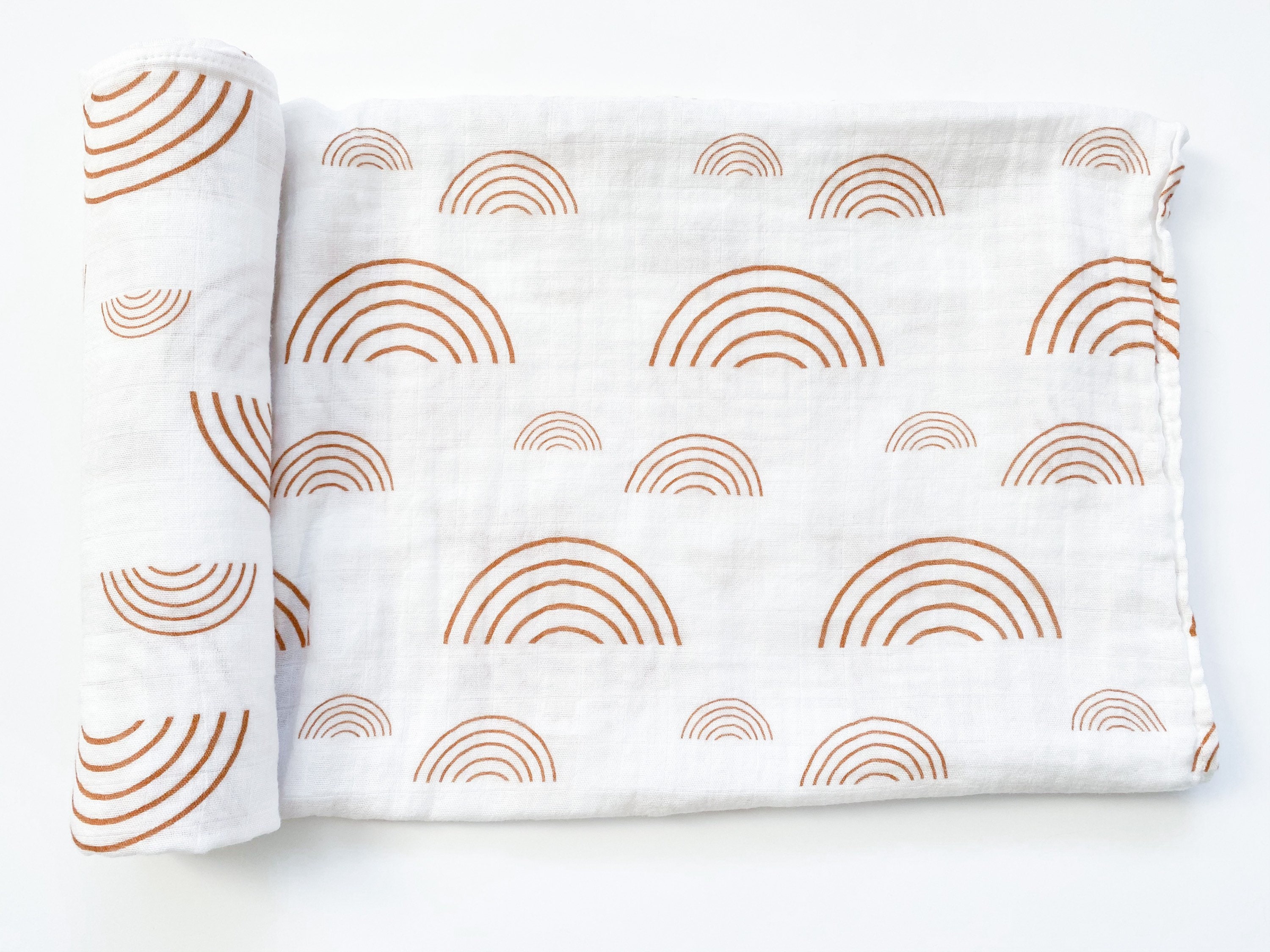 neutral rainbow swaddle