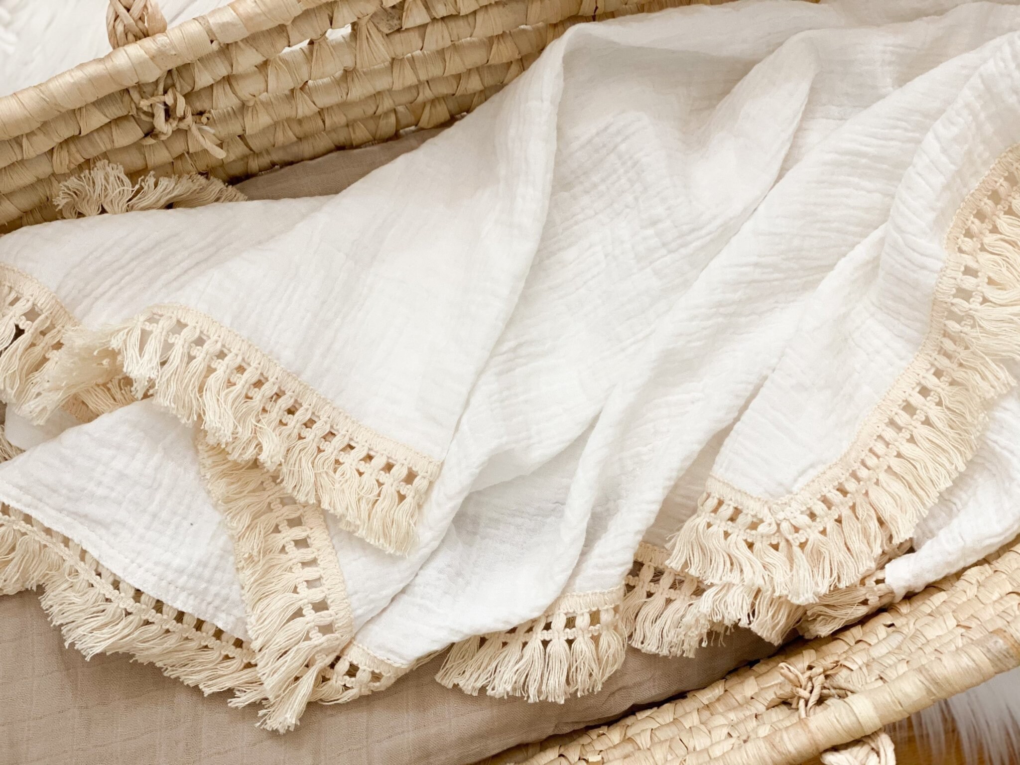 White Fringe Swaddle Blanket White Fringe Blanket Fringe Etsy Singapore