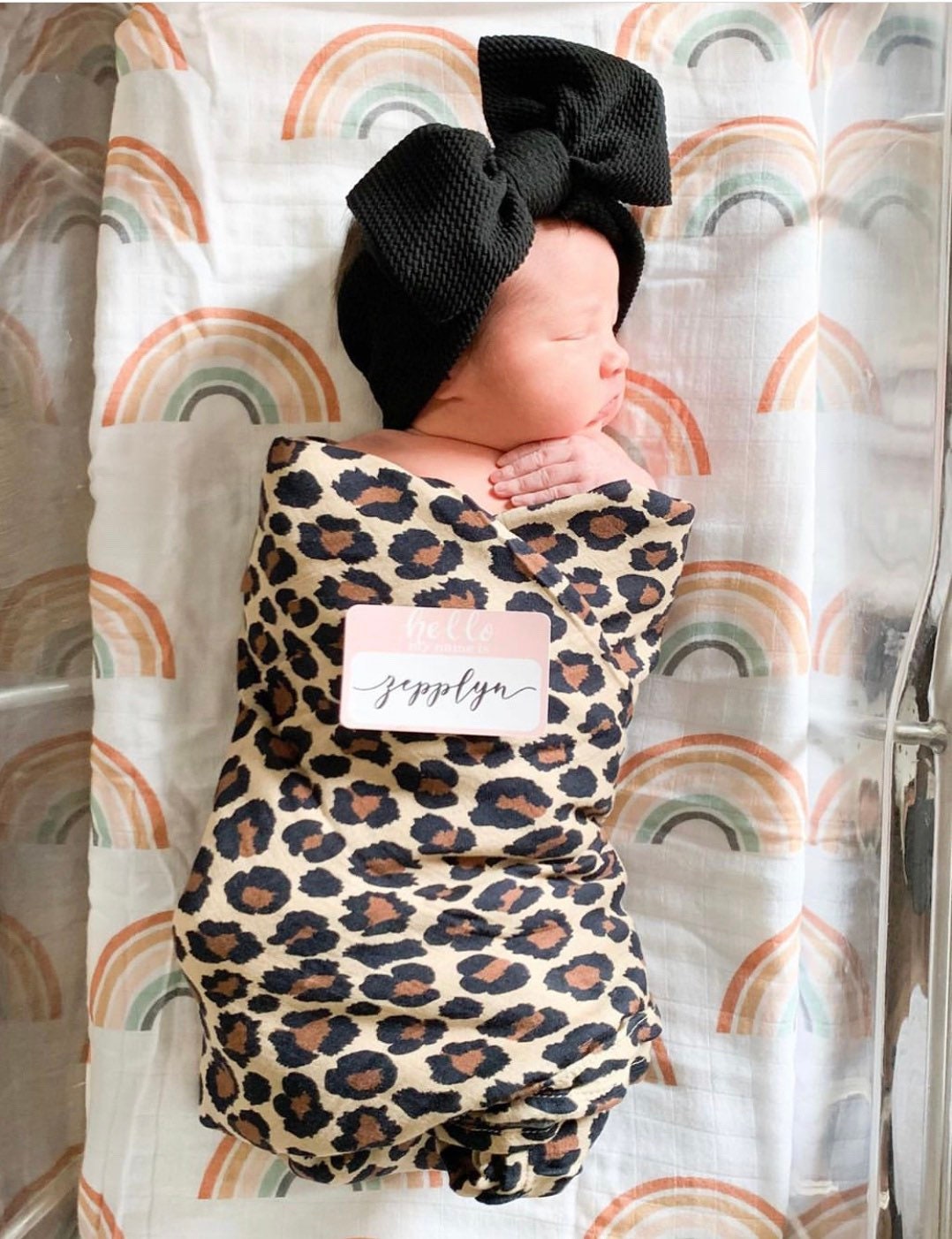 Brown Leopard Muslin Swaddle Blanket Newborn Swaddle Leopard Etsy