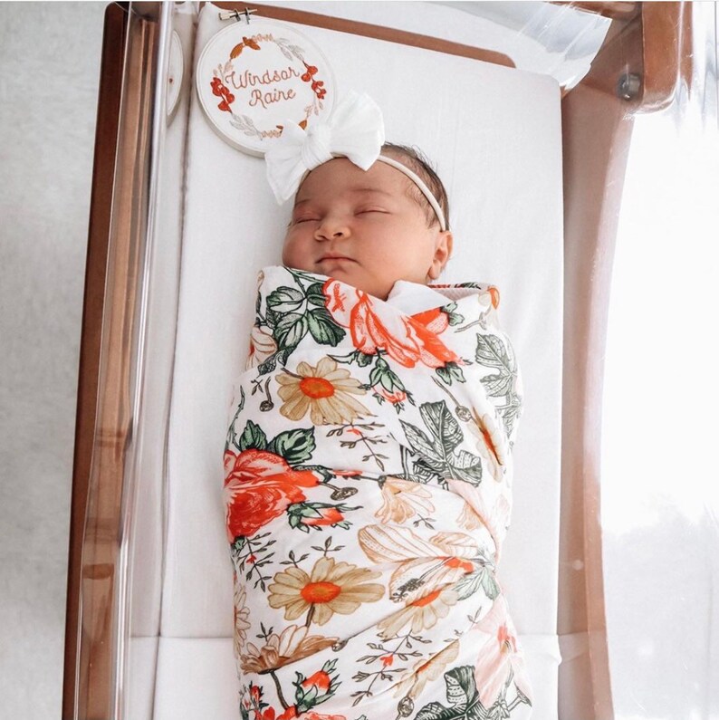 Vintage Floral Muslin Swaddle Blanket Newborn Swaddle Floral Etsy