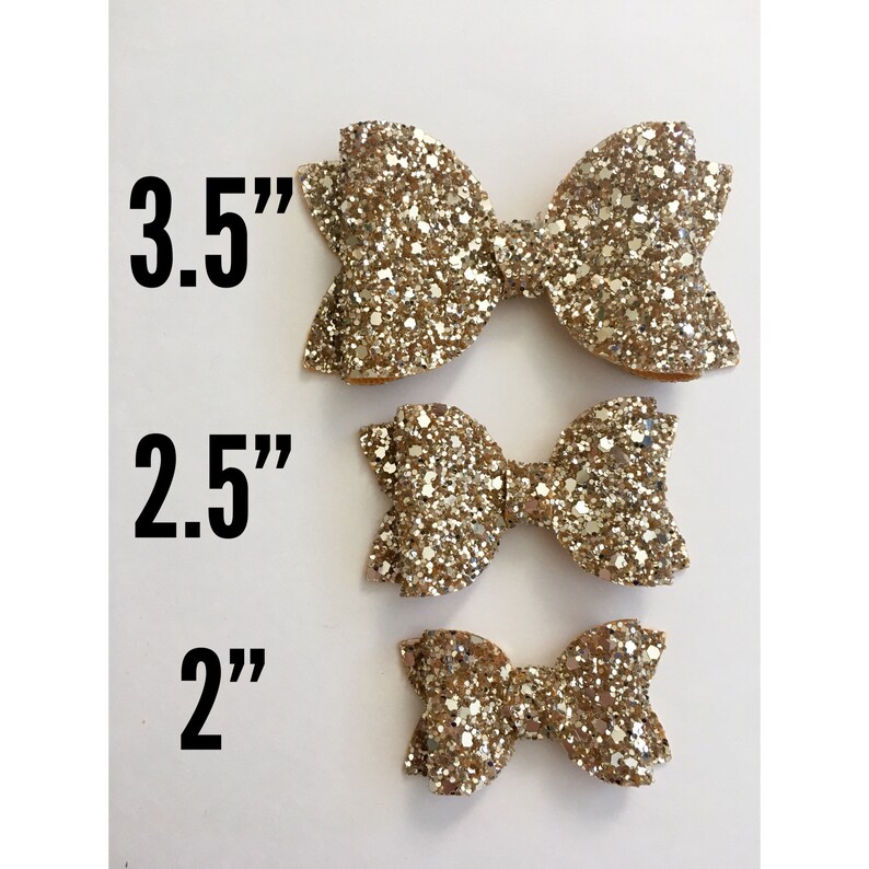 White Chunky Glitter Bow Headband or Hair Clip ~ 3 Sizes ~ Newborn Baby Toddler Girls Adult