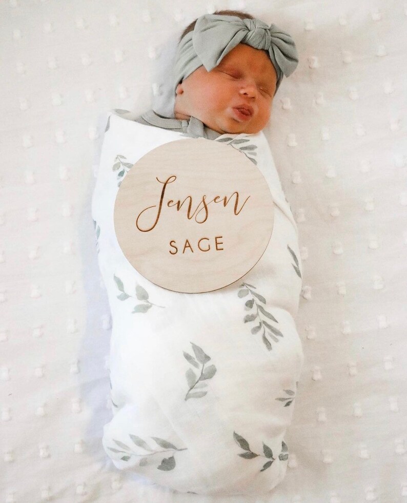 Green Leaves Bamboo Muslin Swaddle Blanket Newborn Swaddle Etsy