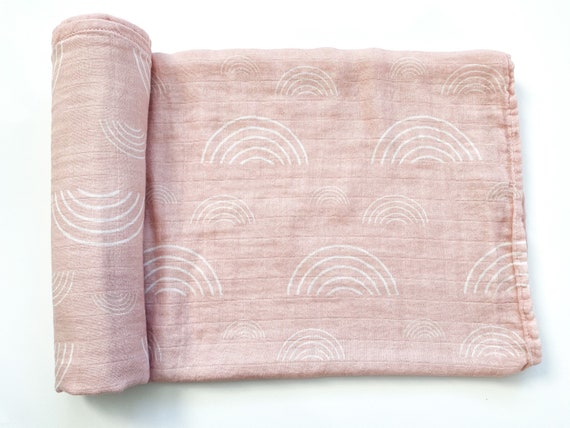 rainbow muslin swaddle