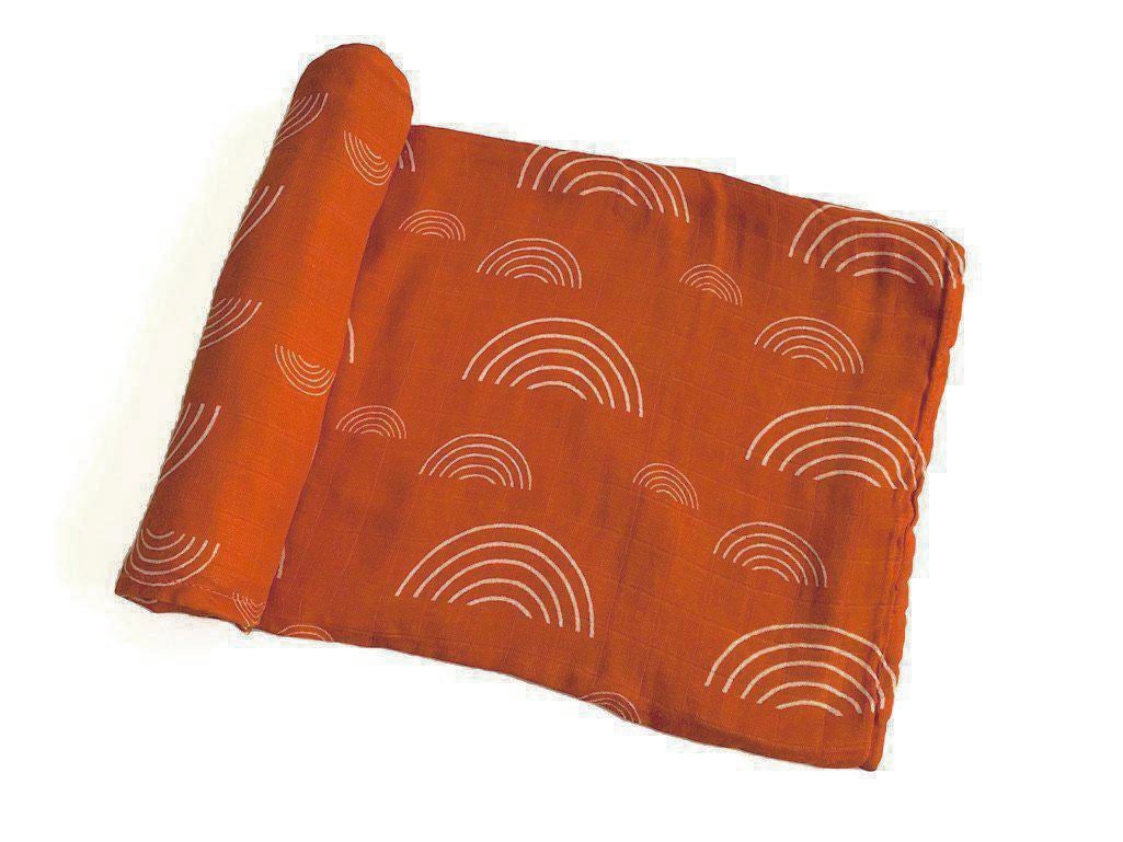 Rust Rainbow Bamboo Muslin Swaddle Blanket Copper Rainbow Etsy