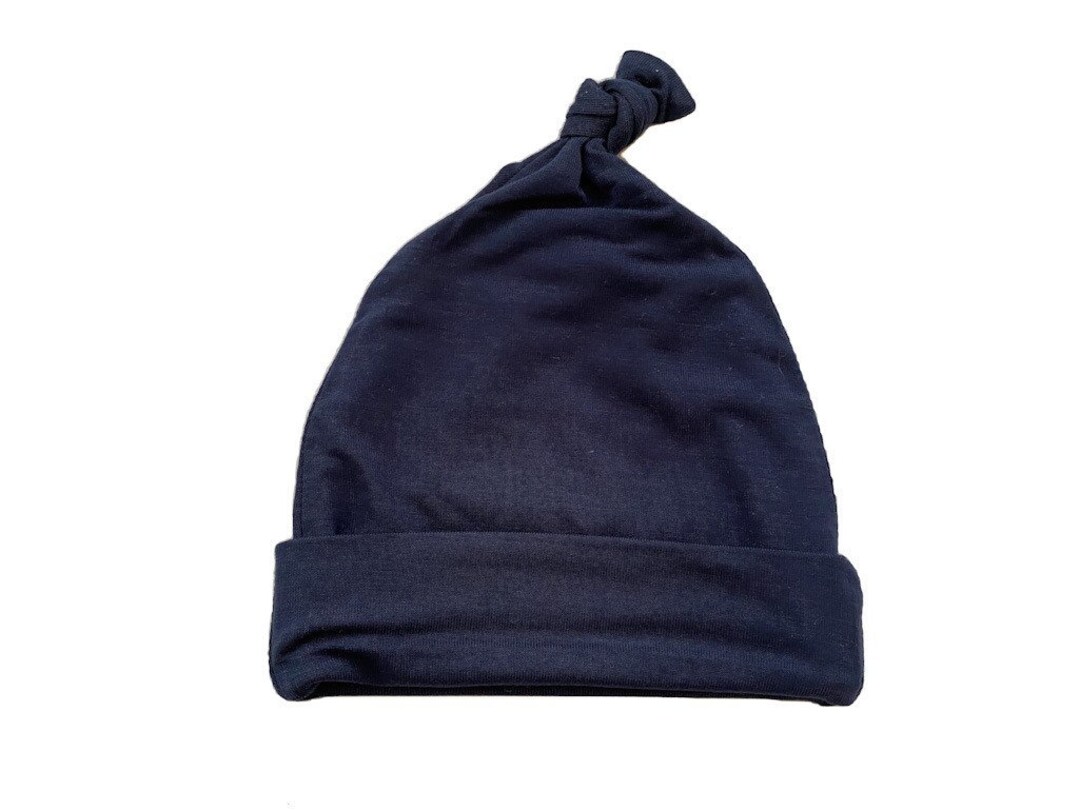Navy Blue Baby Hat, Newborn Hospital Baby Hat, Baby Hat, Navy Blue Knot