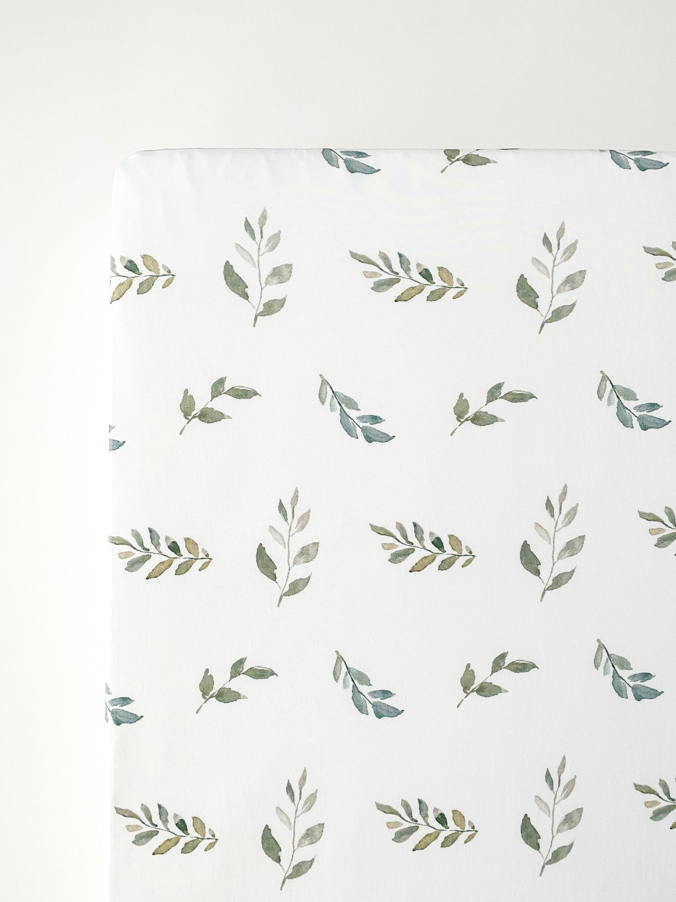 Green Leaves Bamboo Premium Fitted Crib Sheet Gender Neutral Crib Sheet Leaves Crib Sheet Baby Crib Sheet Etsy