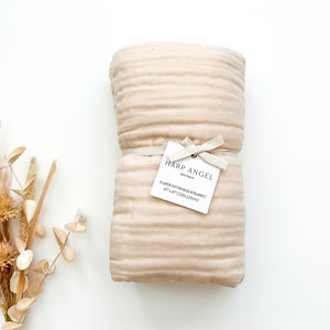 Apricot 6-lagige Musselin Decke, Babydecke, Neugeborenen Decke, Musselin Babydecke, 6-lagige Musselin Decke