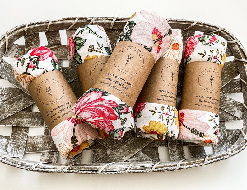 Vintage Floral Muslin Swaddle Blanket Newborn Swaddle Floral Etsy
