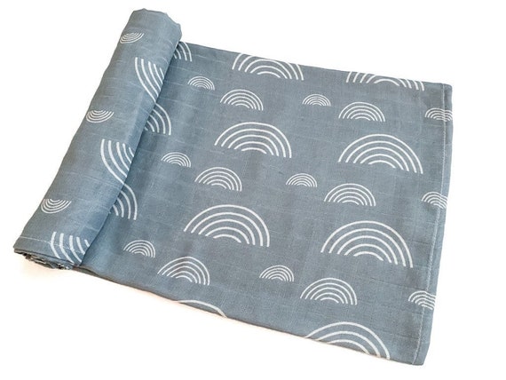 blue muslin swaddle