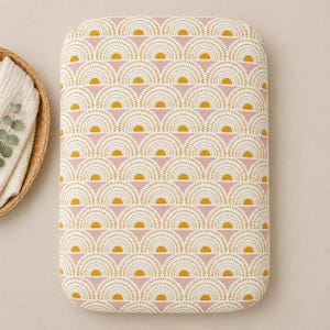 Vintage Sunshine Fitted Bamboo Changing Pad Cover, rainbow changing pad cover, Diaper pad cover, sun changing pad cover, bassinet cover