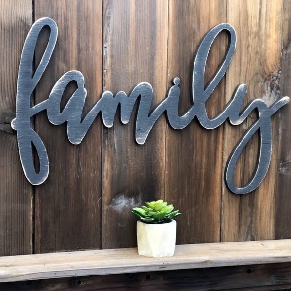 Family sign - wooden family sign - wood family sign - family letters - family decor - wood home decor - family wall sign - wood family sign