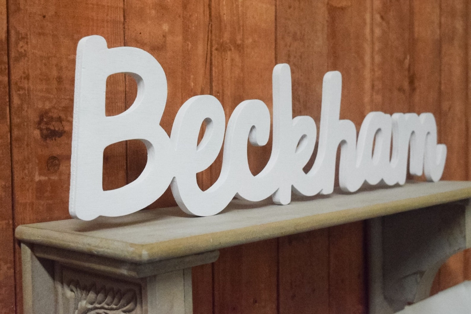 Beckham Wooden baby name sign nursery wall art rustic Etsy