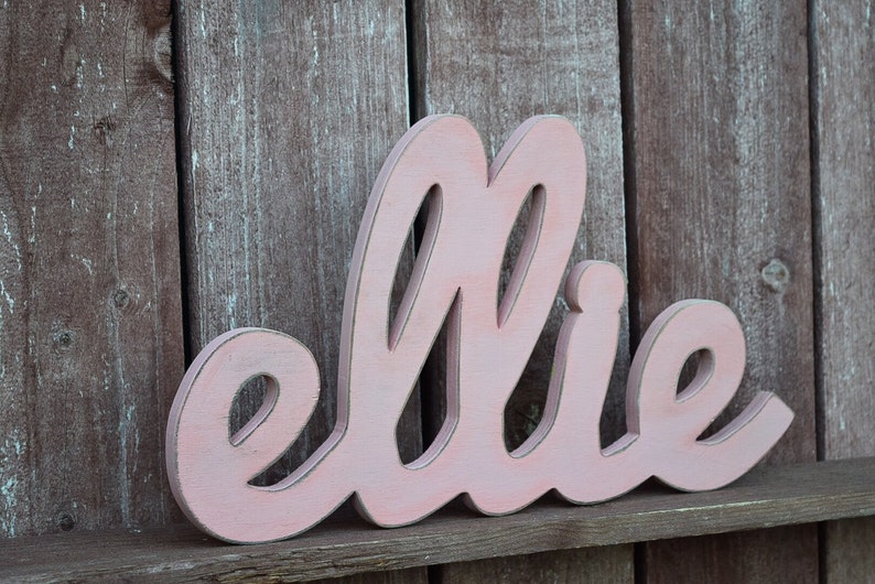 Baby Name Sign Baby Pink Ellie Wooden names signs for Etsy