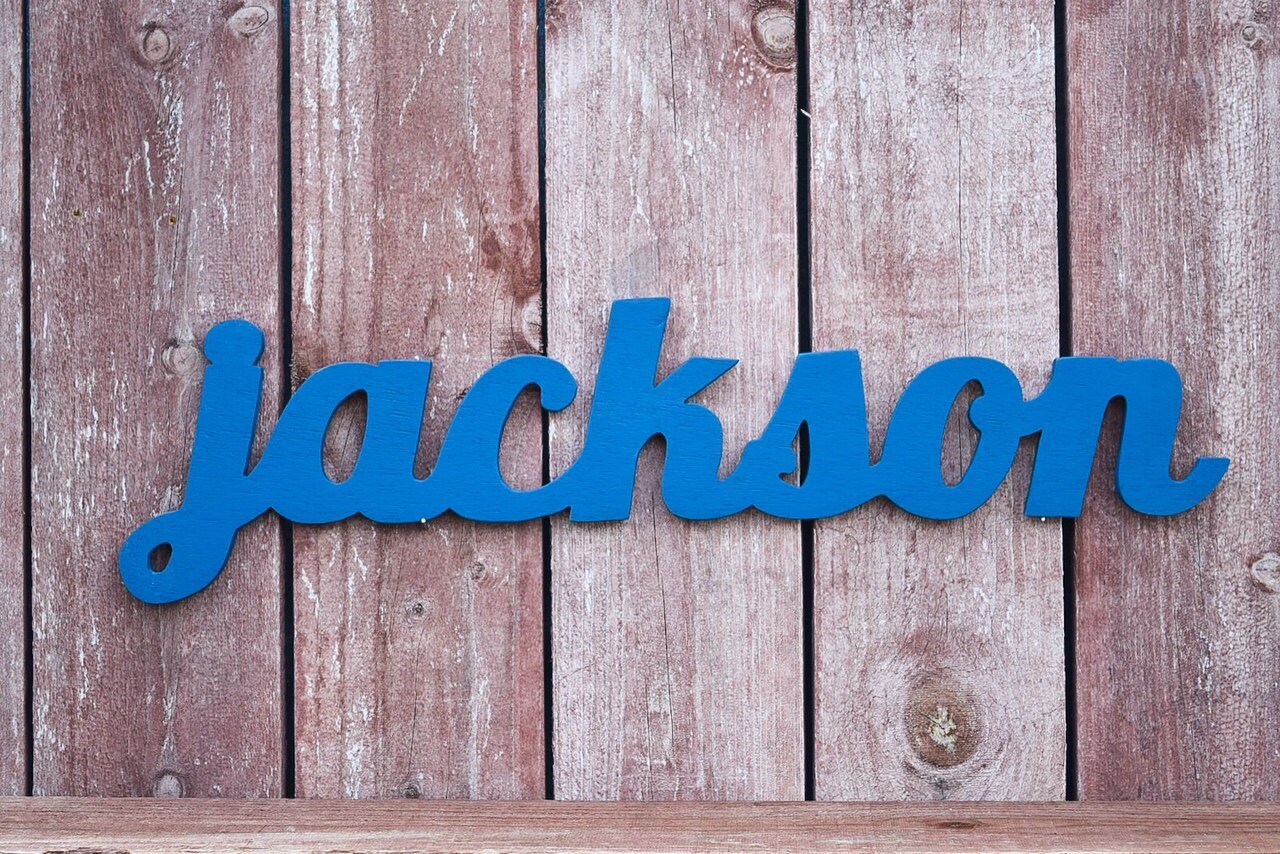 Jackson Wooden Name Sign Nursery Decor Wooden baby name sign | Etsy