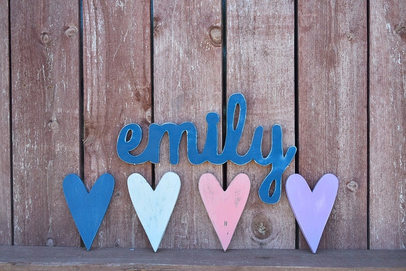Emily Custom Wooden Name Sign Nursery Baby Name | Etsy