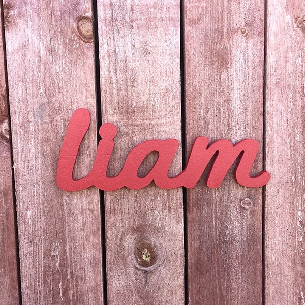 Liam - Custom Wooden Name Sign - Nursery - Baby Name - Wedding - Shower Gift - Personalized Cursive Name - Hand-cut