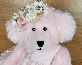 Pink Teddy Bear |  OOAK Teddy Bear | Jointed Teddy Bear |  Stuffed Teddy Bear | Hand Made Teddy Bear | Personalized Teddy Bear