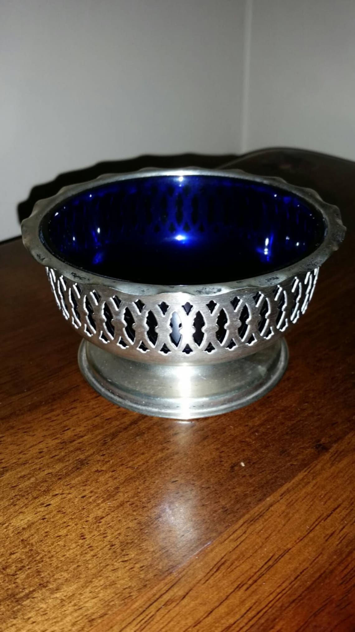 Blue Cobalt EPNS Silver Plate Sugar Bowl. 1911 1940 Etsy