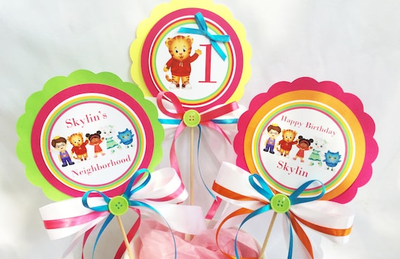 Girls Daniel Tiger Centerpieces Girls Daniel Tiger Birthday Etsy