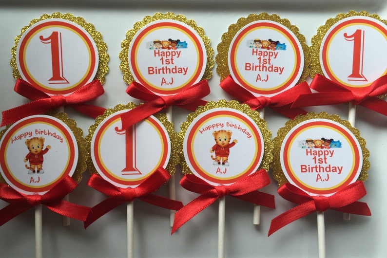 Daniel Tiger Cupcake Toppers Daniel Tiger Birthday Party Etsy